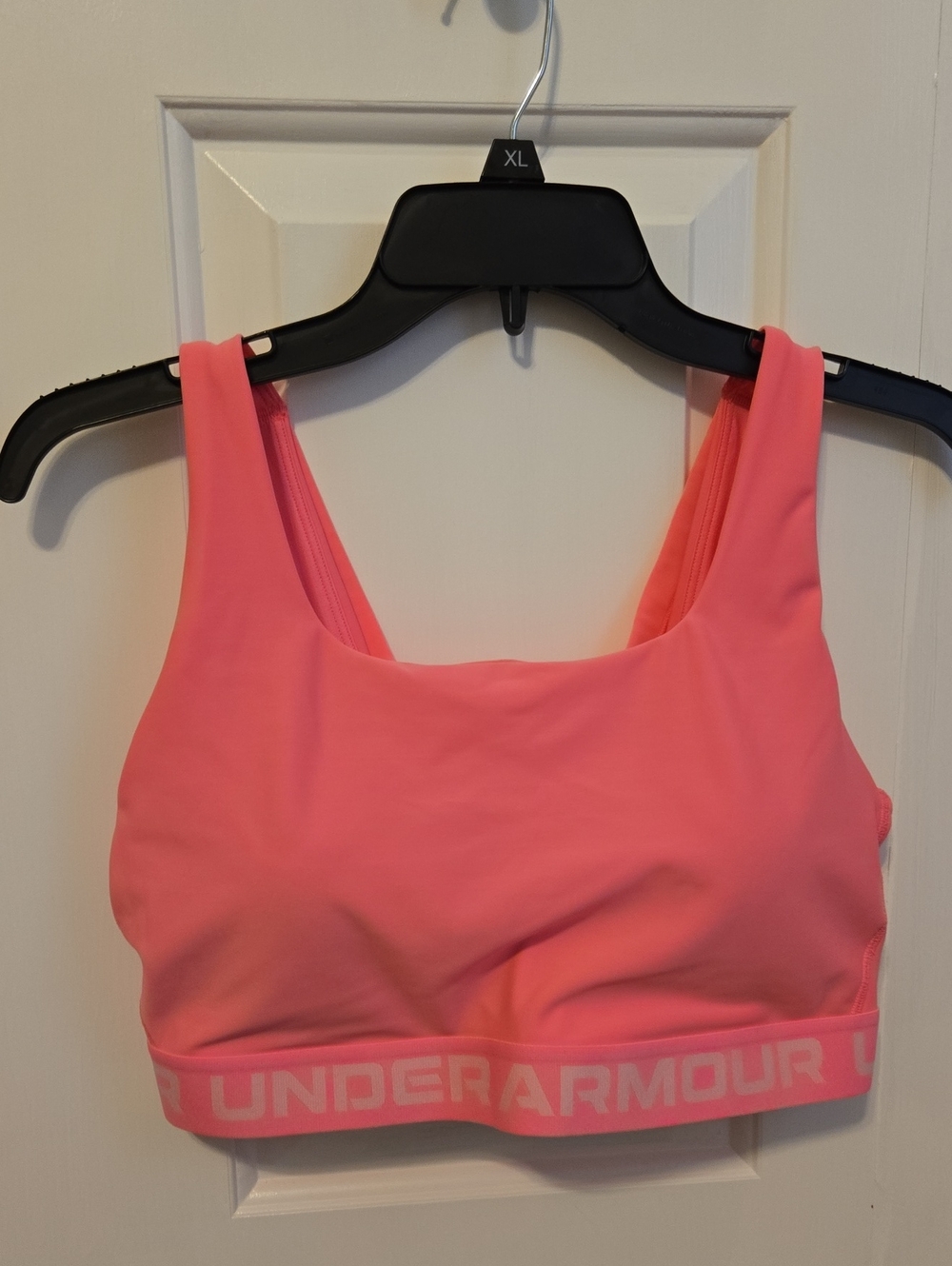 Under Armour Coral Pink Medium-Impact Sports Bra - Wide Strap Support